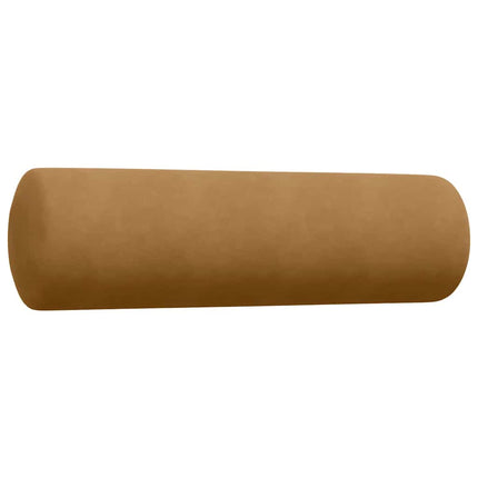 Soffgrupp med dynor och bolster 3 delar brun sammet