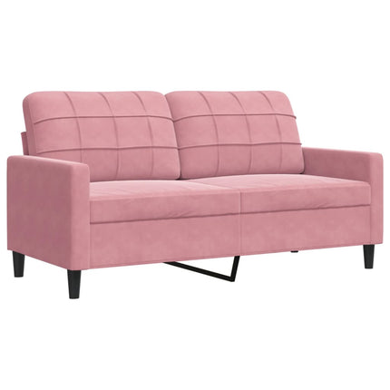 Soffgrupp med dynor 3 delar rosa sammet
