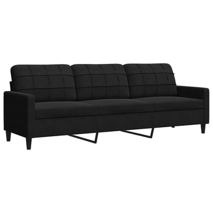 Soffgrupp med dynor och bolster 3 delar svart sammet