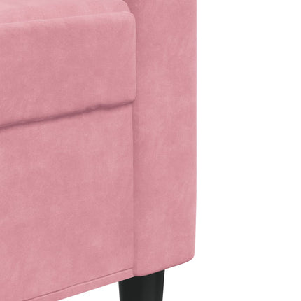 Soffgrupp med dynor och bolster 4 delar rosa sammet