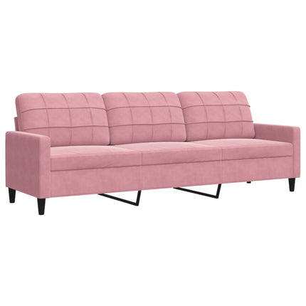 Soffgrupp med dynor 3 delar rosa sammet