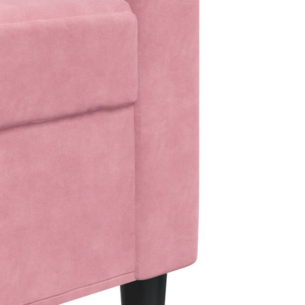 Soffgrupp med dynor 3 delar rosa sammet