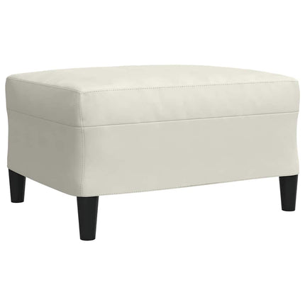Soffgrupp med dynor 3 delar gräddvit sammet