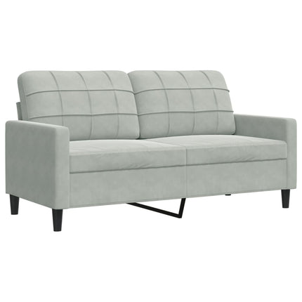 Soffgrupp med dynor och bolster 2 delar ljusgrå sammet