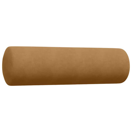 Soffgrupp med dynor och bolster 2 delar brun sammet
