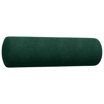 Soffgrupp med dynor och bolster 3 delar mörkgrön sammet