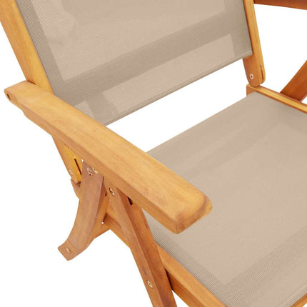 Matgrupp för trädgården 7 delar massivt akaciaträ och textilen