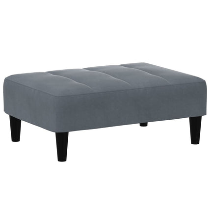 Fotpall mörkgrå 77x55x31 cm sammet