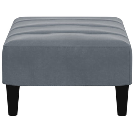 Fotpall mörkgrå 77x55x31 cm sammet