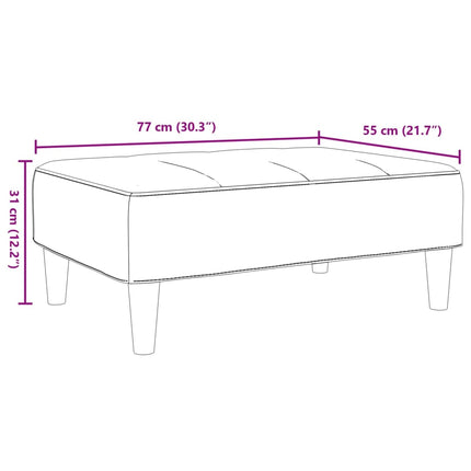 Fotpall svart 77x55x31 cm sammet