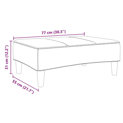 Fotpall Ljusgrå 77x55x31 cm sammet
