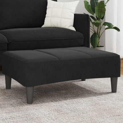Fotpall svart 77x55x31 cm sammet