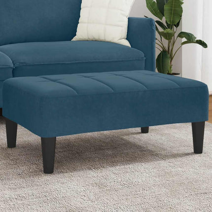 Fotpall Blå 77x55x31 cm sammet