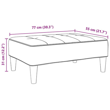 Fotpall Ljusgrå 77x55x31 cm sammet