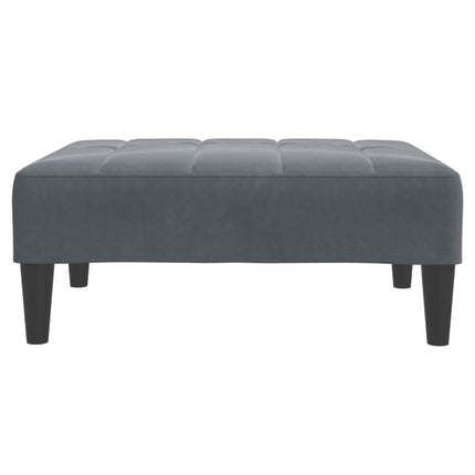 Fotpall mörkgrå 77x55x31 cm sammet