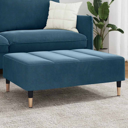 Fotpall Blå 77x55x31 cm sammet