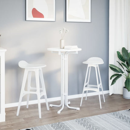 Barbord vit Ø60x110 cm konstruerat trä och stål