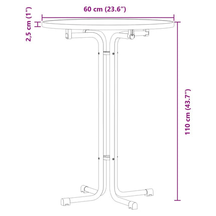 Barbord vit Ø60x110 cm konstruerat trä och stål