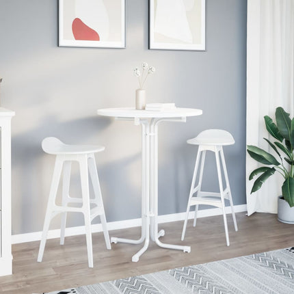 Barbord vit Ø80x110 cm konstruerat trä och stål