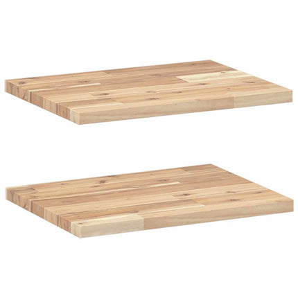 Svävande hyllor 2 st 40x30x2 cm obehandlat massivt akaciaträ