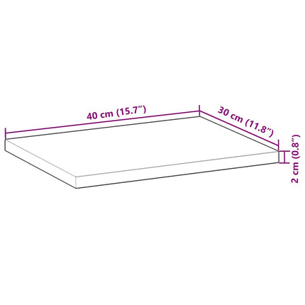 Svävande hyllor 2 st 40x30x2 cm obehandlat massivt akaciaträ