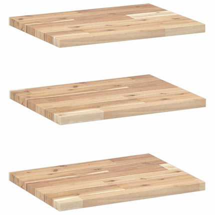 Svävande hyllor 3 st 40x30x2 cm obehandlat massivt akaciaträ