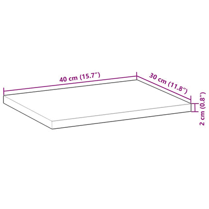Svävande hyllor 3 st 40x30x2 cm obehandlat massivt akaciaträ