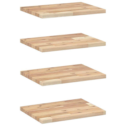 Svävande hyllor 4 st 40x30x2 cm obehandlat massivt akaciaträ