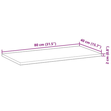 Svävande hylla 80x40x2 cm obehandlat massivt akaciaträ