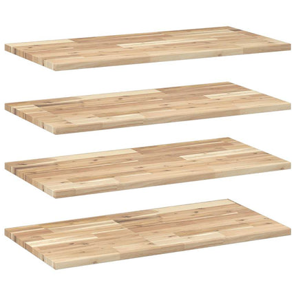 Svävande hyllor 4 st 80x40x2 cm obehandlat massivt akaciaträ
