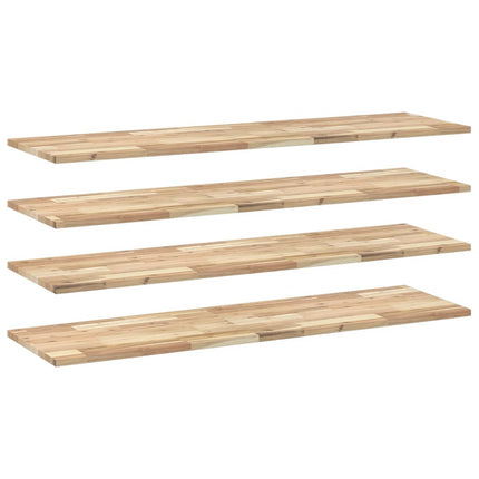 Svävande hyllor 4 st 140x40x2 cm obehandlat massivt akaciaträ