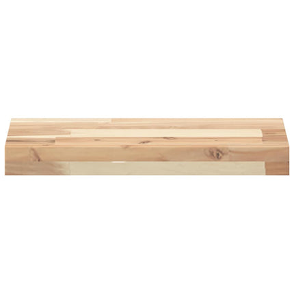 Svävande hyllor 2 st 40x20x4 cm obehandlat massivt akaciaträ