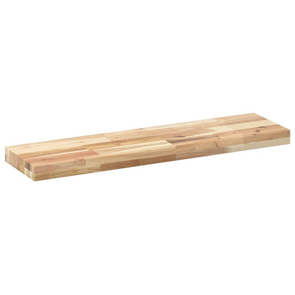 Svävande hyllor 2 st 100x20x4 cm obehandlat massivt akaciaträ