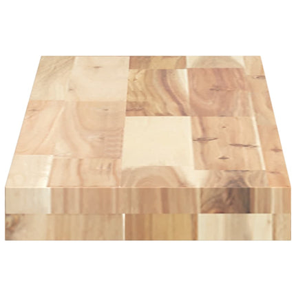 Svävande hyllor 2 st 100x20x4 cm obehandlat massivt akaciaträ