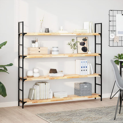 Svävande hyllor 4 st 120x20x4 cm obehandlat massivt akaciaträ