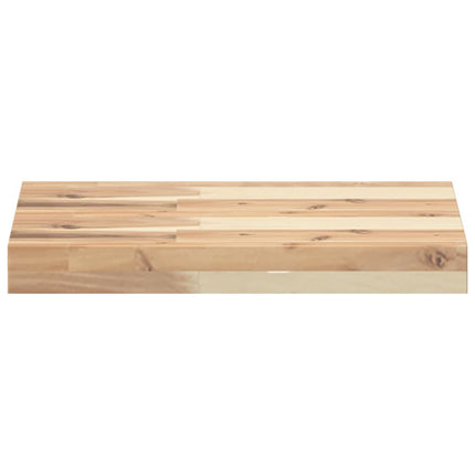 Svävande hyllor 2 st 60x30x4 cm obehandlat massivt akaciaträ