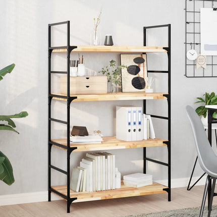 Svävande hyllor 4 st 100x40x4 cm obehandlat massivt akaciaträ