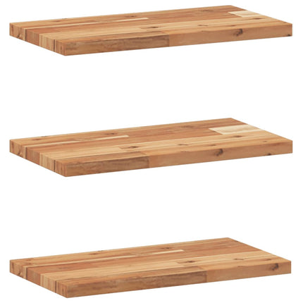 Svävande hyllor 3 st 60x20x2 cm behandlat massivt akaciaträ