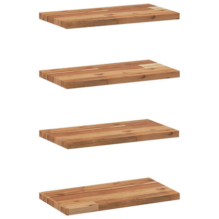 Svävande hyllor 4 st 60x20x2 cm behandlat massivt akaciaträ