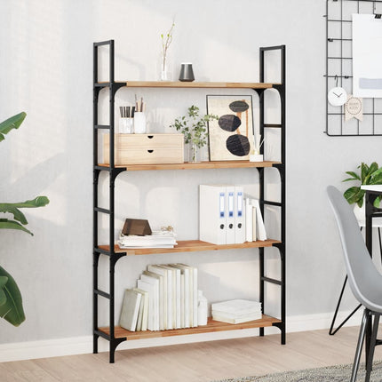 Svävande hyllor 4 st 80x20x2 cm behandlat massivt akaciaträ