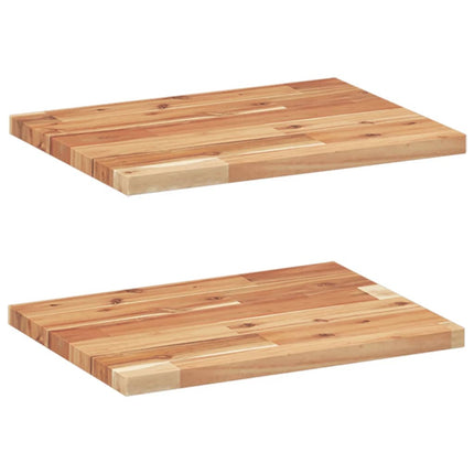 Svävande hyllor 2 st 40x30x2 cm behandlat massivt akaciaträ