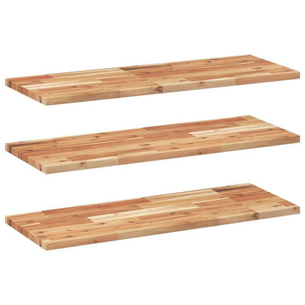 Svävande hyllor 3 st 80x30x2 cm behandlat massivt akaciaträ