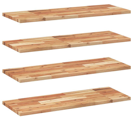 Svävande hyllor 4 st 80x30x2 cm behandlat massivt akaciaträ