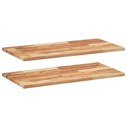 Svävande hyllor 2 st 80x40x2 cm behandlat massivt akaciaträ