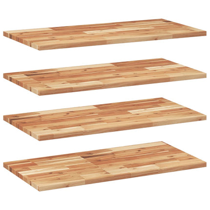 Svävande hyllor 4 st 80x40x2 cm behandlat massivt akaciaträ