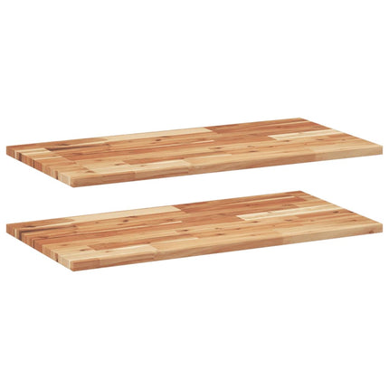 Svävande hyllor 2 st 100x40x2 cm behandlat massivt akaciaträ