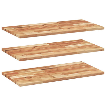 Svävande hyllor 3 st 100x40x2 cm behandlat massivt akaciaträ