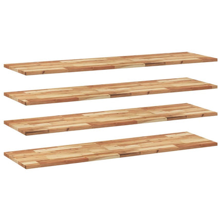 Svävande hyllor 4 st 120x40x2 cm behandlat massivt akaciaträ