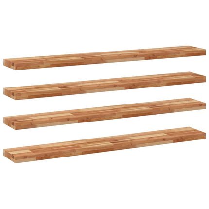 Svävande hyllor 4 st 120x20x4 cm behandlat massivt akaciaträ