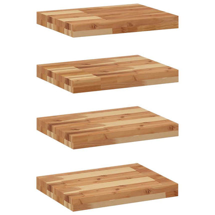 Svävande hyllor 4 st 40x30x4 cm behandlat massivt akaciaträ